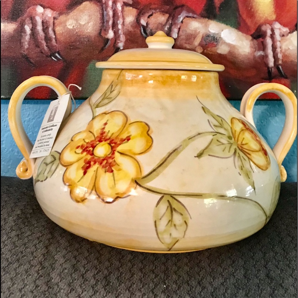 Beautiful large ceramic lidded bowl.